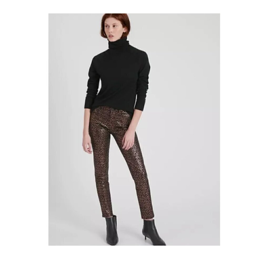 Banana Republic Mid Rise Skinny Stretch Jeans Metallic Leopard sz 29/8 NWT $129 - Picture 2 of 10
